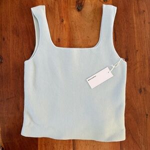 Reformation Pale Blue Ribbed Tank Top